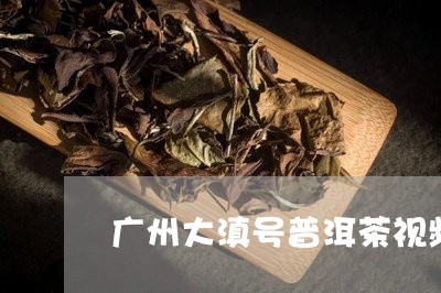 广州大滇号普洱茶视频/2023073192595