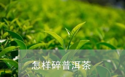 怎样碎普洱茶/2023042781313