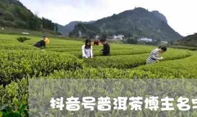 抖音号普洱茶博主名字怎么起/2023052920828