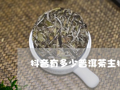 抖音有多少普洱茶主播卖/2023082747049