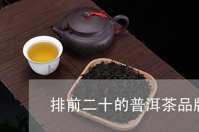 排前二十的普洱茶品牌/2023072403626