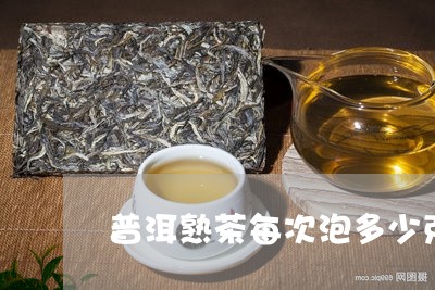 普洱熟茶每次泡多少克/2023061333824