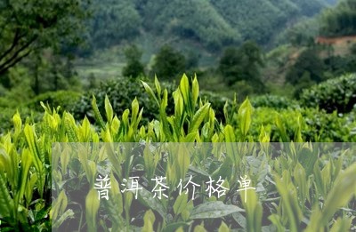 普洱茶价格单/2023042875927