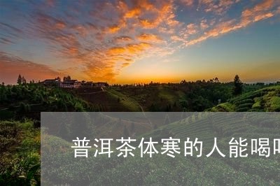 普洱茶体寒的人能喝吗/2023092884838