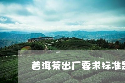 普洱茶出厂要求标准是啥/2023110628181