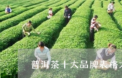 普洱茶十大品牌表格大全/2023102428362