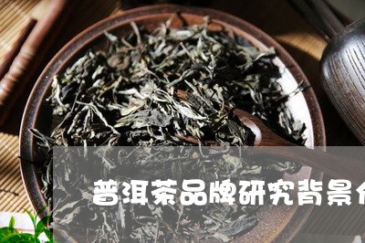 普洱茶品牌研究背景介绍/2023112725269