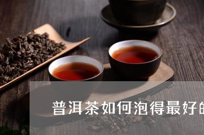 普洱茶如何泡得最好的方法/2023112534827