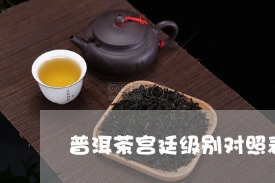 普洱茶宫廷级别对照表/2023092794164