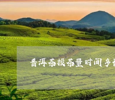 普洱茶投茶量时间多长/2023083021583