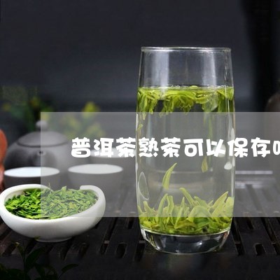 普洱茶熟茶可以保存吗/2023080366259