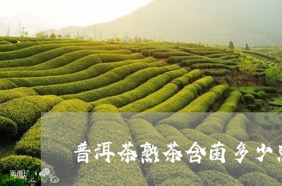 普洱茶熟茶含菌多少克好/2023121723059