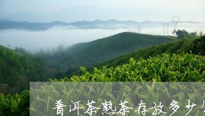 普洱茶熟茶存放多少年最好喝/2023052953718