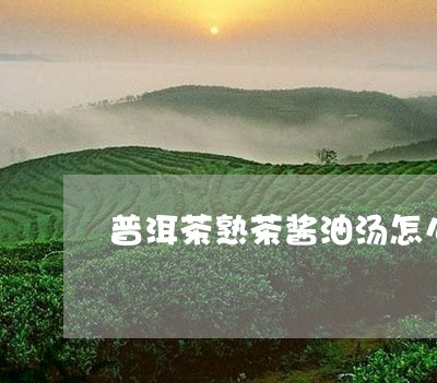 普洱茶熟茶酱油汤怎么做/2023101703038