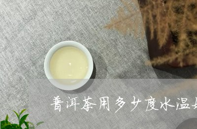 普洱茶用多少度水温好/2023092725059