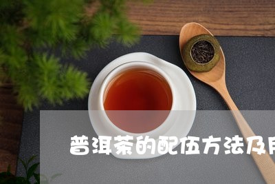 普洱茶的配伍方法及用量/2023110196370