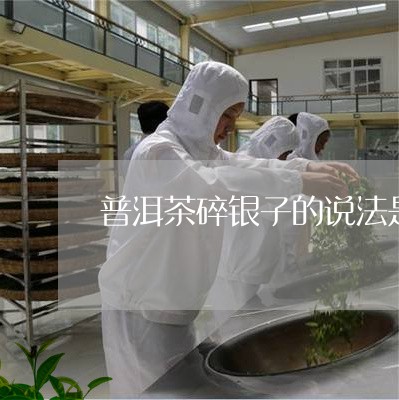 普洱茶碎银子的说法是真的假的/2023052937250