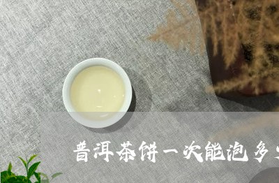 普洱茶饼一次能泡多少/2023061540826