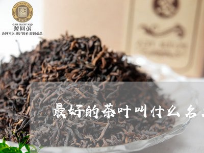 最好的茶叶叫什么名名茶的种类/2023053143948