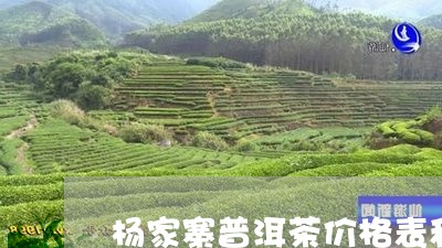 杨家寨普洱茶价格表和图片/2023121703948