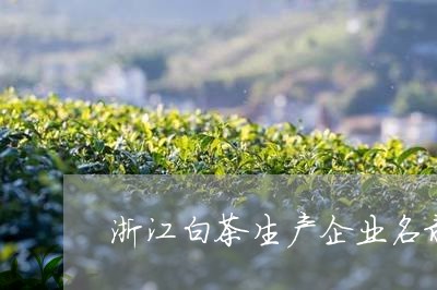 浙江白茶生产企业名录最新/2023110324937