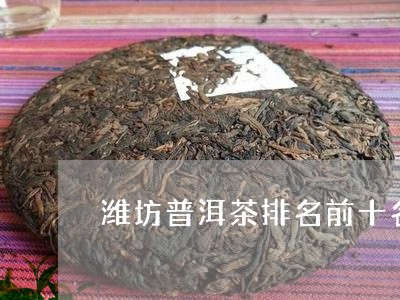 潍坊普洱茶排名前十名是哪些/2023121825837