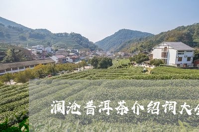 澜沧普洱茶介绍词大全图/2023082721692