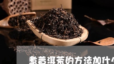 煮普洱茶的方法加什么/2023062307470