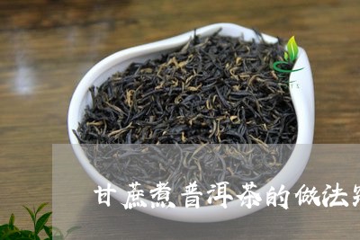 甘蔗煮普洱茶的做法窍门/2023081789696