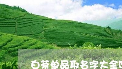 白茶单品取名字大全四个字/2023110679694