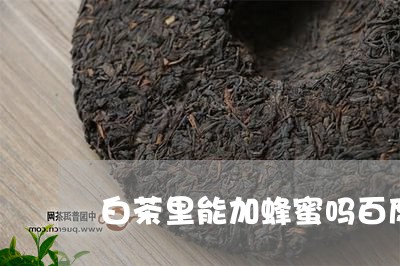 白茶里能加蜂蜜吗百度/2023110787370