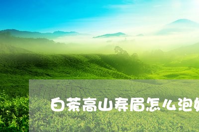 白茶高山寿眉怎么泡好喝/2023111680471