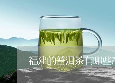 福建的普洱茶有哪些产区/2023121859280