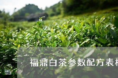 福鼎白茶参数配方表格/2023092025149