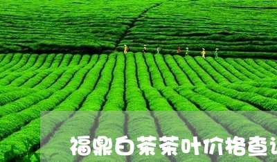 福鼎白茶茶叶价格查询/2023120858471