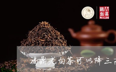 福鼎老白茶可以降三高/2023091528280