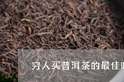 穷人买普洱茶的最佳时间/2023122024858