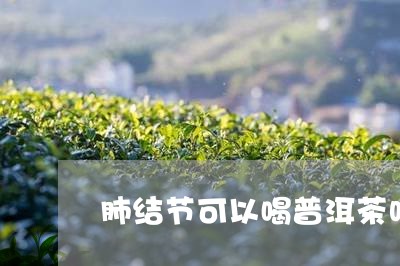 肺结节可以喝普洱茶吗/2023093015058