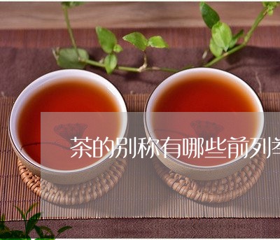 茶的别称有哪些前列举四个/2023051181581