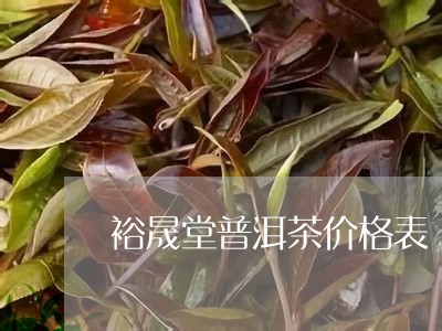 裕晟堂普洱茶价格表/2023121871625