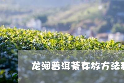 龙润普洱茶存放方法和要求/2023121807583