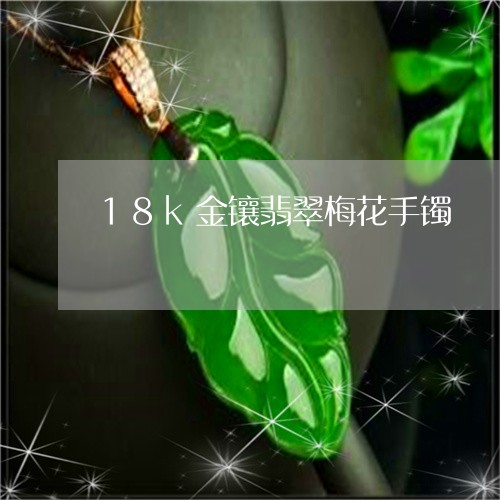 18k金镶翡翠梅花手镯/2023082528949