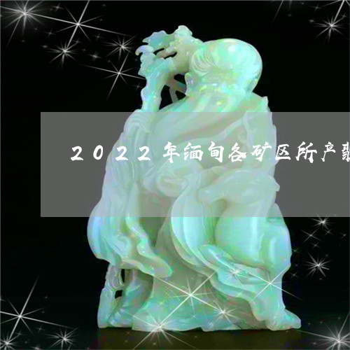 2022年缅甸各矿区所产翡翠原石图片/2023080328126