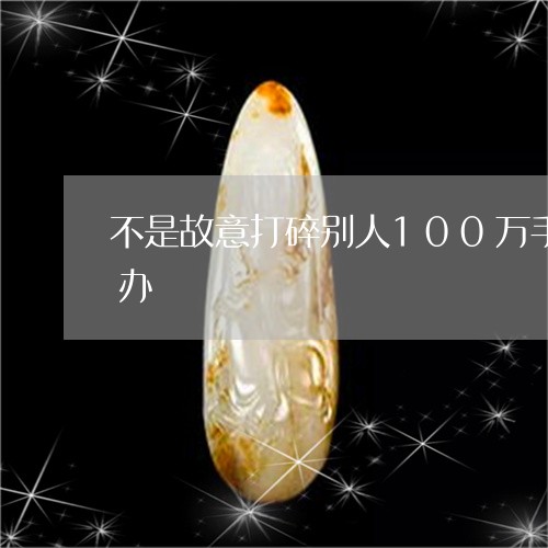 不是故意打碎别人100万手镯没钱赔怎么办/2023080446248