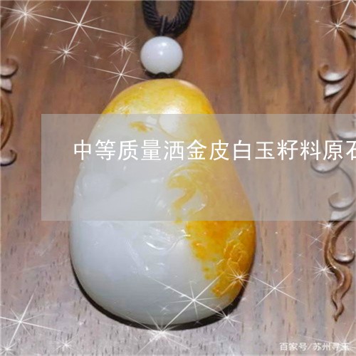 中等质量洒金皮白玉籽料原石多少钱一克/2023080373820