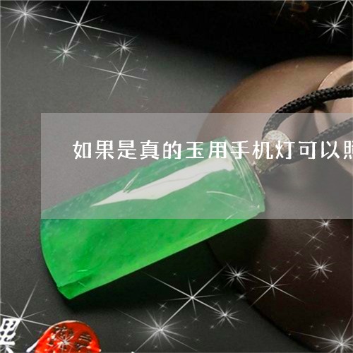 如果是真的玉用手机灯可以照出真假吗/2023080322922