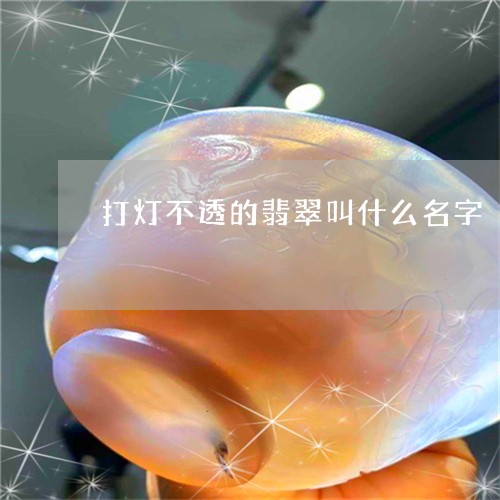 打灯不透的翡翠叫什么名字/2023101737971