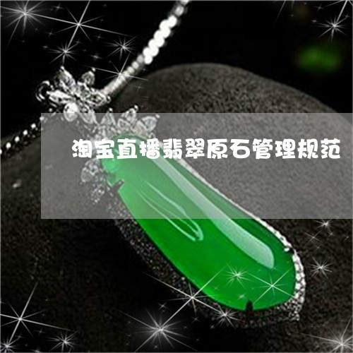 淘宝直播翡翠原石管理规范/2023110683093