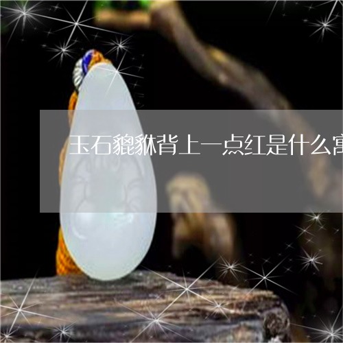 玉石貔貅背上一点红是什么寓意/2023110689069