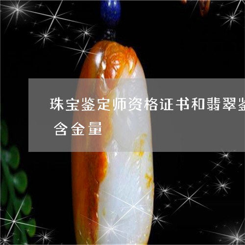 珠宝鉴定师资格证书和翡翠鉴定师资格证书含金量/2023080456841